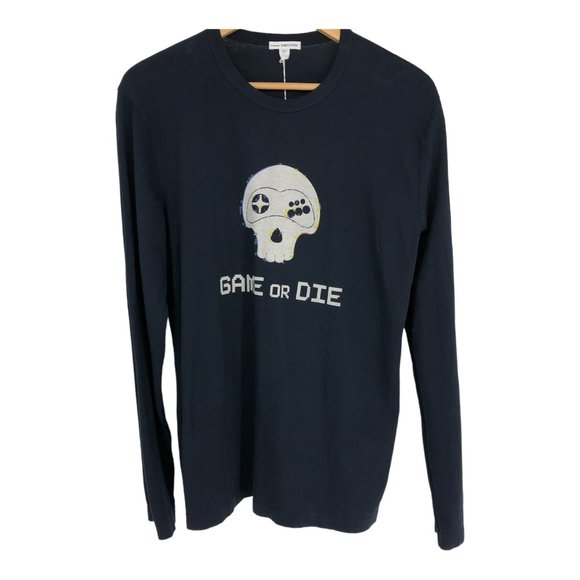 James Perse Other - BNWT James Perse Men's Black/Navy Long Sleeve Crew Neck Graphic T-shirt 1 (=S)
